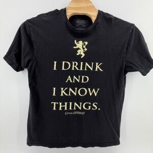 Game of Thrones I Drink and I Know Things T Shirt Black X‎ Large Cotton